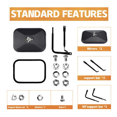 JUSTTOP mirrors off triangle stability system reduces shake for steadier rear visibility