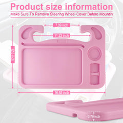 JUSTTOP steering wheel tray with tablet holder for hands-free viewing.