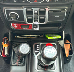 JVMA gear tray phone stand fits large phones for CarPlay use.