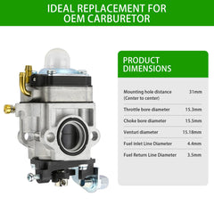 Spark plug and fuel line included in JWodo kit for ready setup