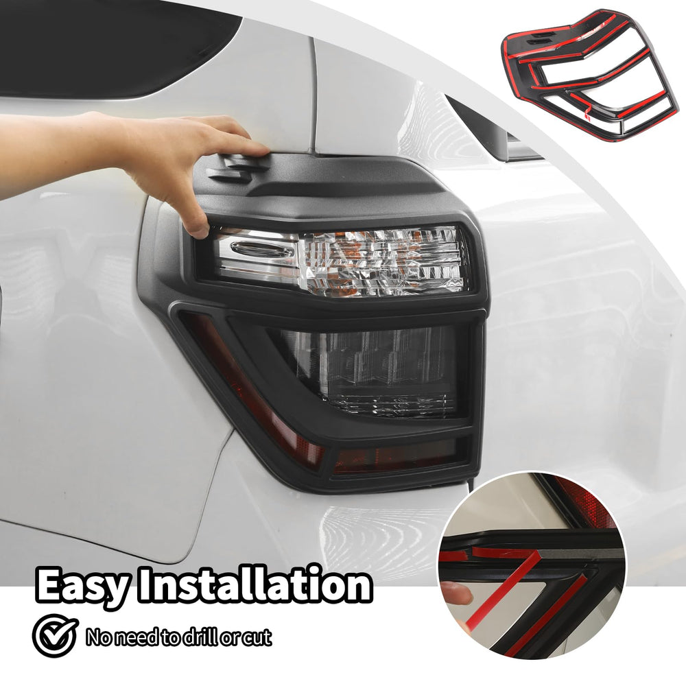 JWWY two-piece tail light covers install with adhesive tape for secure fit