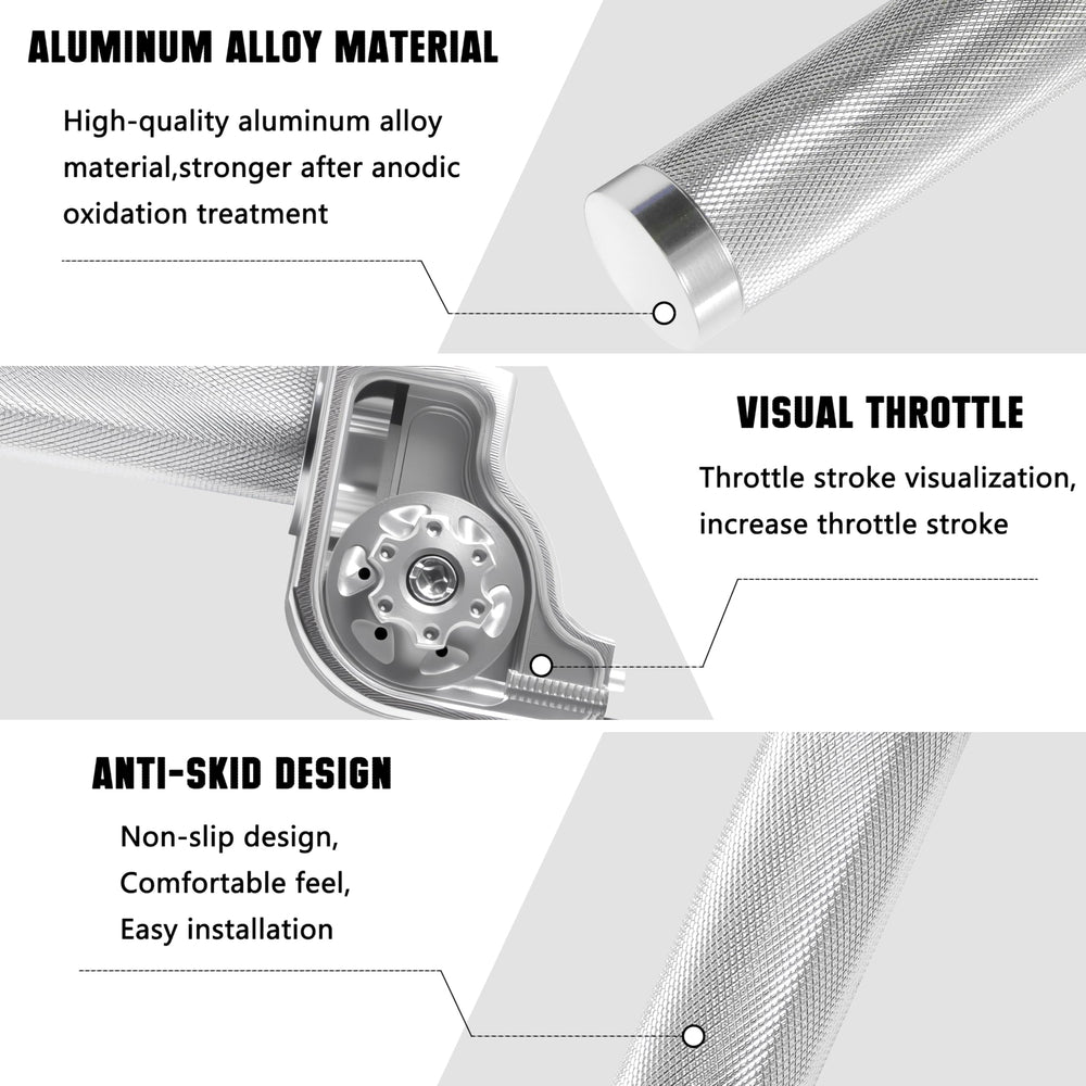 JXPANG CNC aluminum 6061-T6 quick twist grip highlighting durable construction.