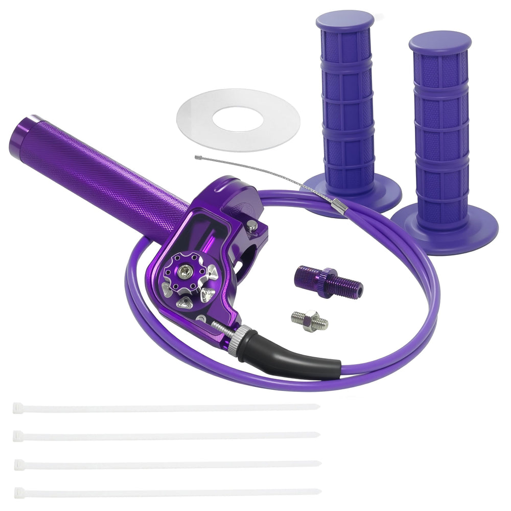 JXPANG motorcycle throttle assembly close-up with transparent throttle for easy cable view