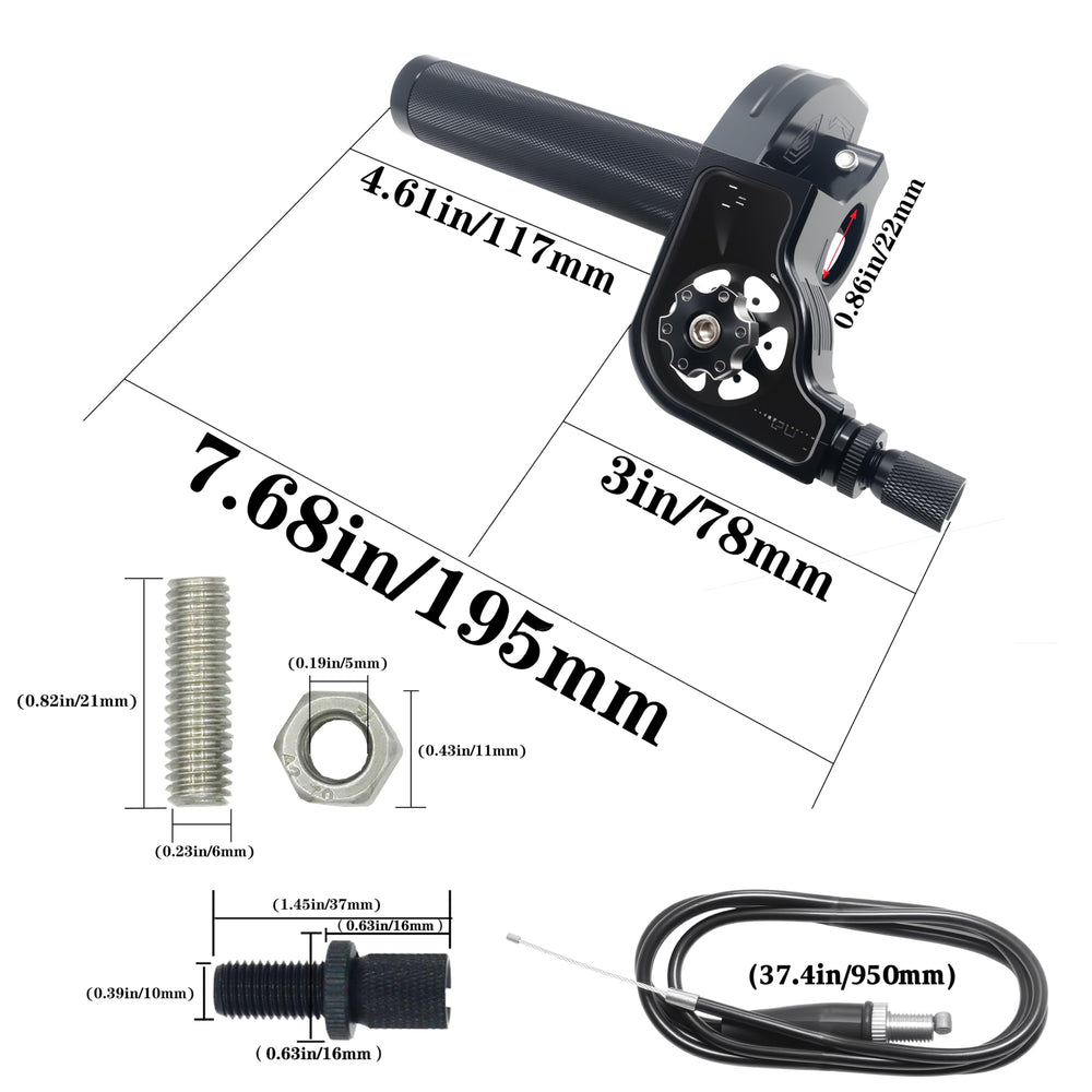 JXPANG 950mm throttle cable offers flexible routing preferences.