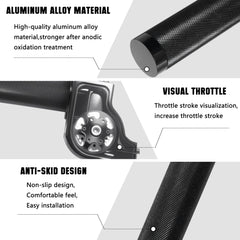 JXPANG throttle grip with smooth anodized surface for safer riding.