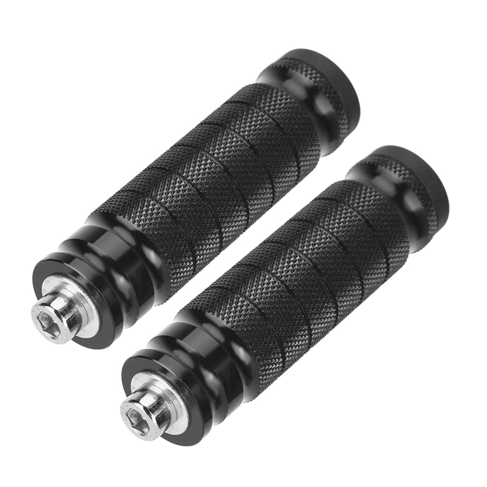 JXPANG universal 8mm foot pegs front view with anti-slip grooves