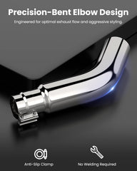 Jy Performance alloy steel construction emphasizing durability and muffler life potential.