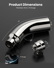 JY PERFORMANCE exhaust tip package showing included clamp for installation