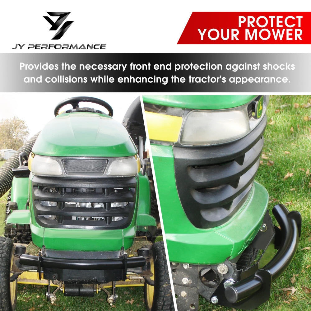 JY PERFORMANCE front bumper for John Deere X304, side view, adds sturdy protection