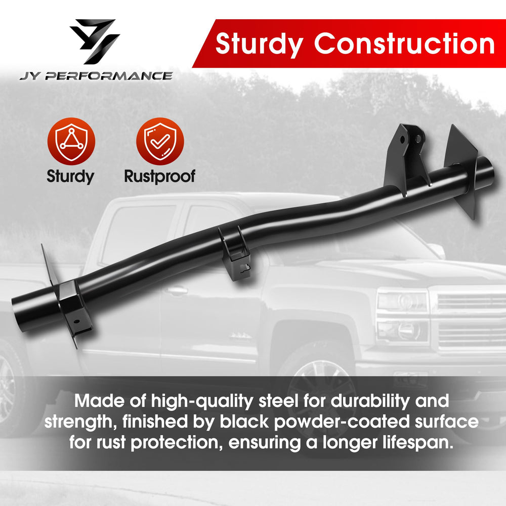 JY PERFORMANCE front-of-rear-axle crossmember shows secure tank alignment