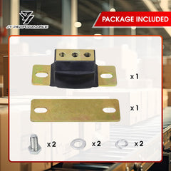 JY PERFORMANCE GM-compatible mount closeup demonstrates secure fit for GM manual or automatic transmissions.