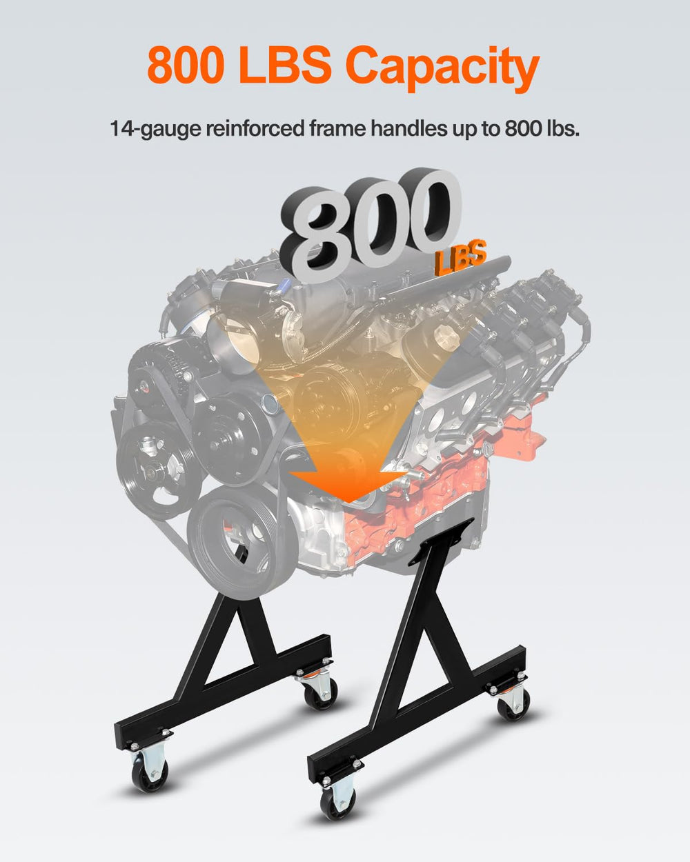 Heavy-duty cradle construction by JY PERFORMANCE providing stable engine support.
