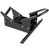 JY PERFORMANCE wheel chock front view showing rugged 8-gauge steel construction for heavy motorcycles.