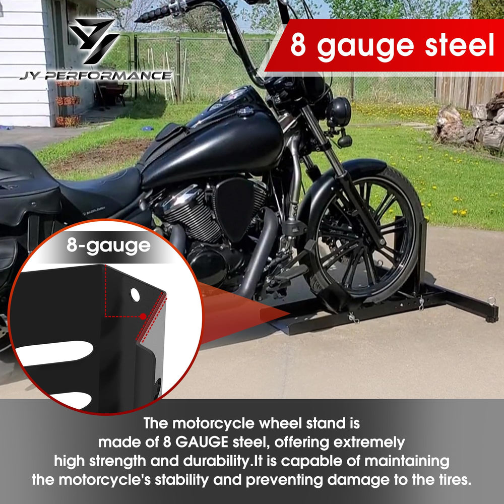 Upright design offers vertical stability when parked or on a trailer