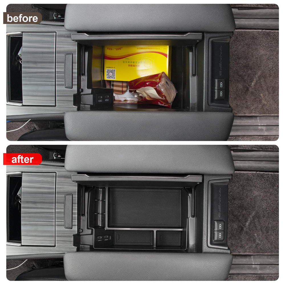 JYCDC Sienna console organizer showing anti-slip bottom keeps items in place.