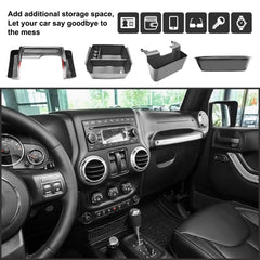 Jyduo gear shift side storage box provides quick access to small items.
