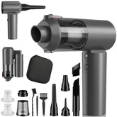JYNSROU car vacuum with 16000Pa suction cleans seats and mats efficiently