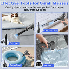 HEPA and stainless steel filters are washable for easy maintenance