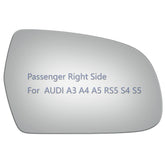 JZSUPER passenger right mirror glass with adhesive for Audi A3 A4 A5, easy replacement