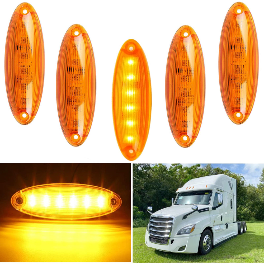 JZYZQBX amber lens cab marker top 6LED improves nighttime visibility