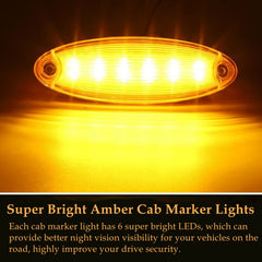 JZYZQBX amber roof running light 6LED boosts road visibility