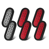 JZYZQBX 6in oval LED trailer light red front view improves daytime visibility.