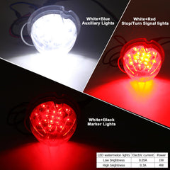 JZYZQBX watermelon lights with stainless steel bezel for rugged truck use.