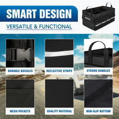 K KNODEL trunk organizer in durable 600D Oxford fabric with reinforced handles