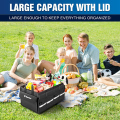 K KNODEL trunk organizer with foldable cover for compact storage