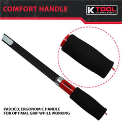 K Tool International 18-inch length enables steady guided cutting in tight spaces.