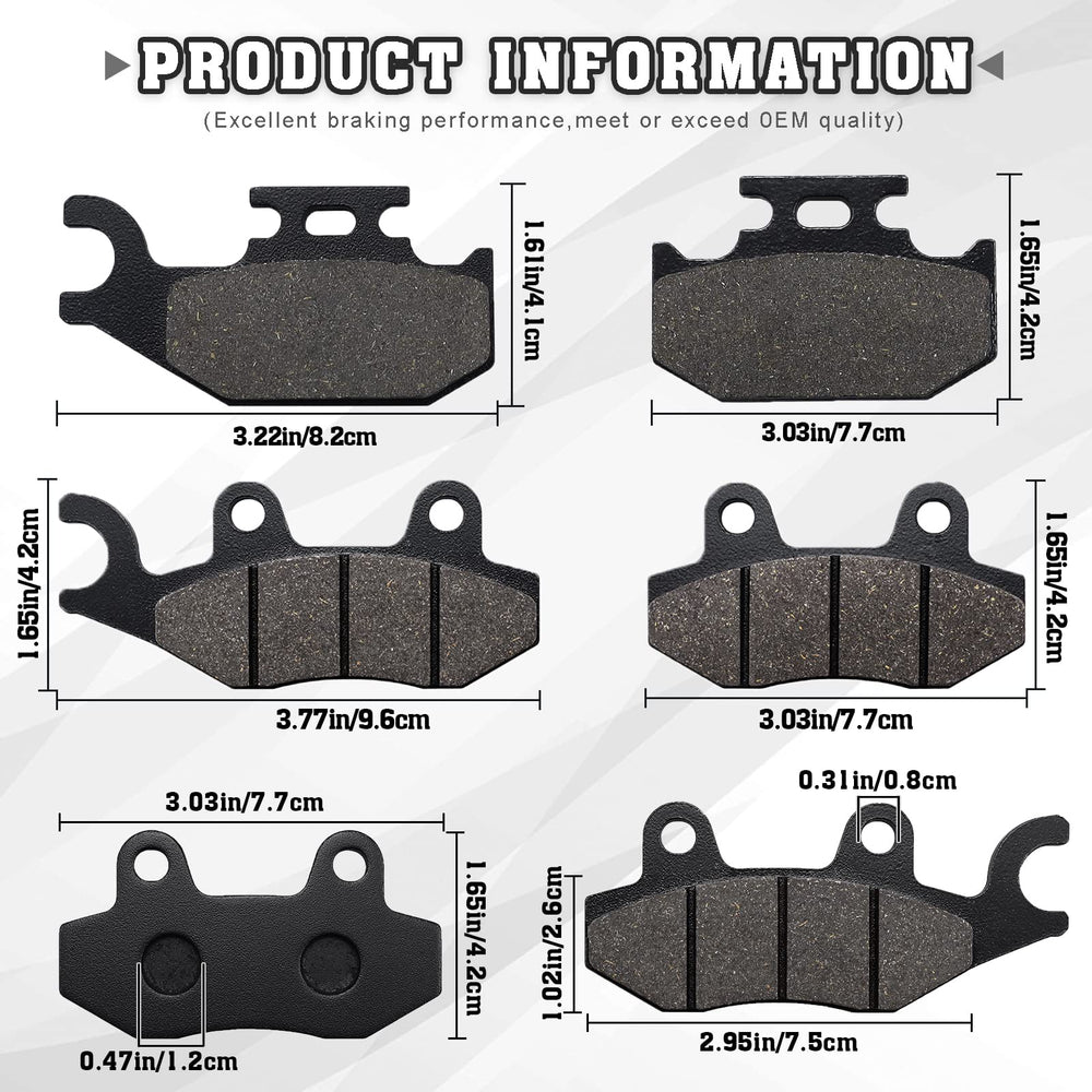 Kabing brake pads front for Yamaha Rhino 450 enhance braking in wet conditions