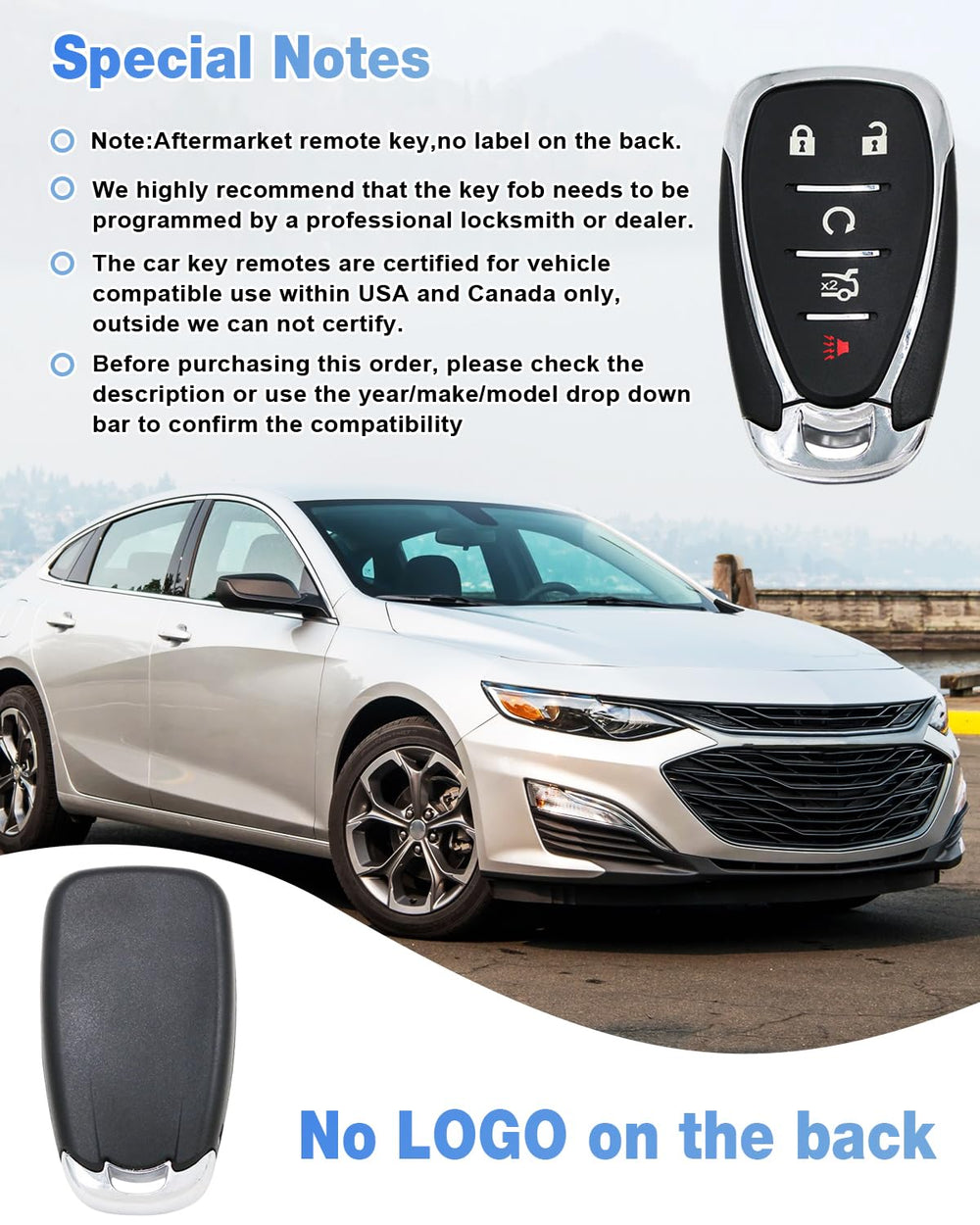 Kaboll 5-button remote key fob, ready for seamless lock, unlock, and panic use.
