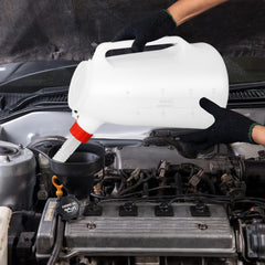 Kackaidi oil jug no-spill cap aids mess-free transfers.