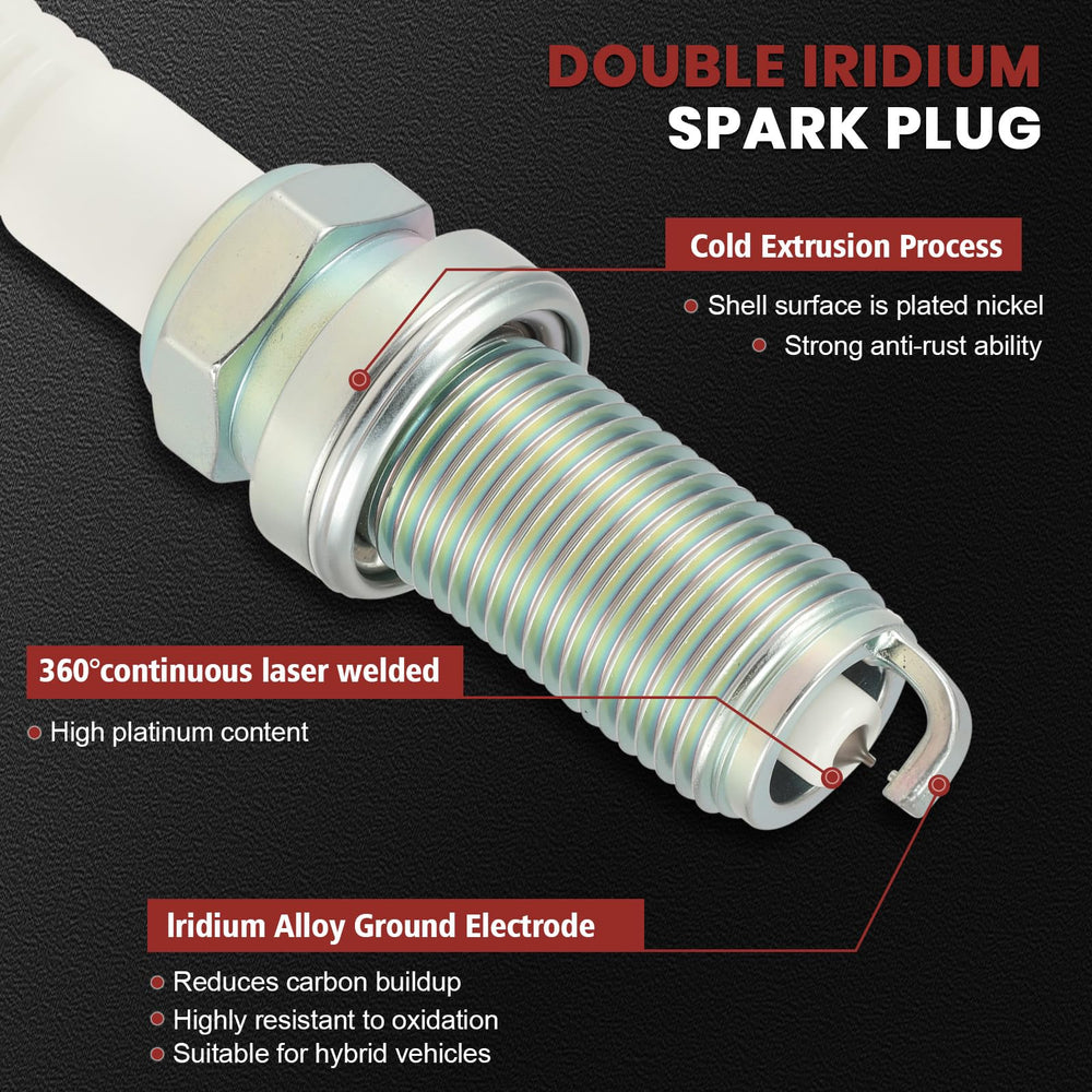KacuYelin double iridium spark plugs with 360° weld for durable sparks