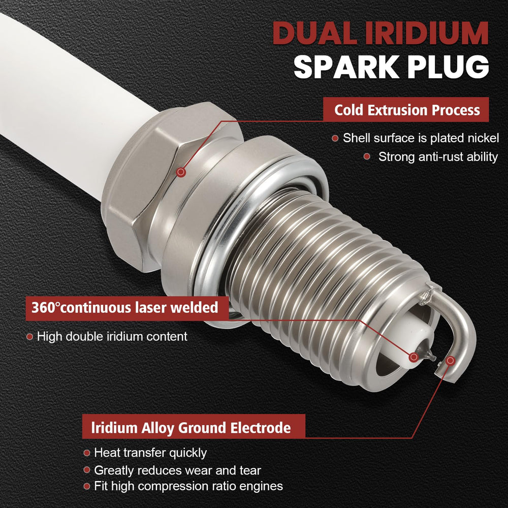 KacuYelin UF529 spark plug closeup shows 360-degree laser-welded electrode.