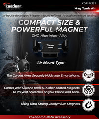 Kaedear Mag Tank square magnetic surface delivers strong hold on steel tanks.