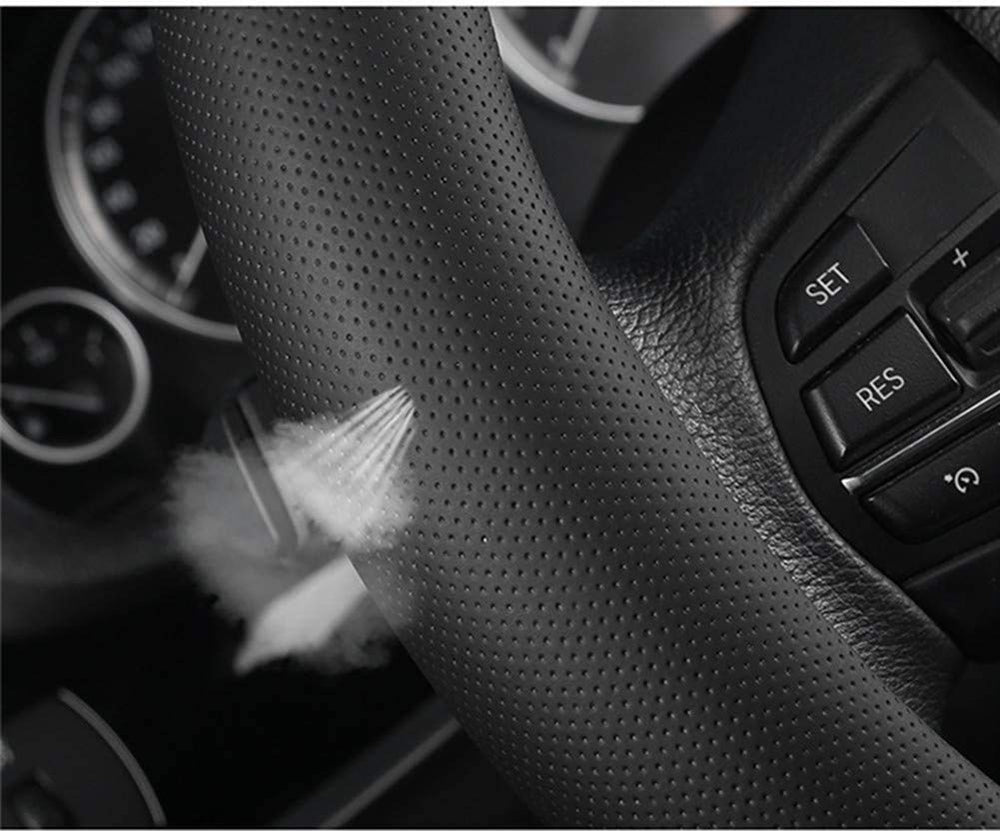KAFEEK car decor steering wheel cover blends sportiness with interior style.