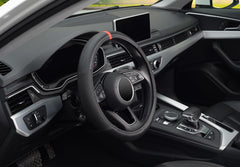 KAFEEK easy-install steering wheel cover fits 14.5–15 inch wheels without tools.