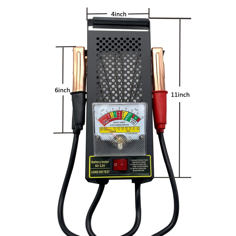 Kaiheng Battery Load Tester side view highlighting clamp cables for quick attachment.