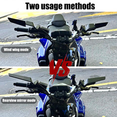 KaiQIVEM stealth mirror mounted on bike with aggressive styling.