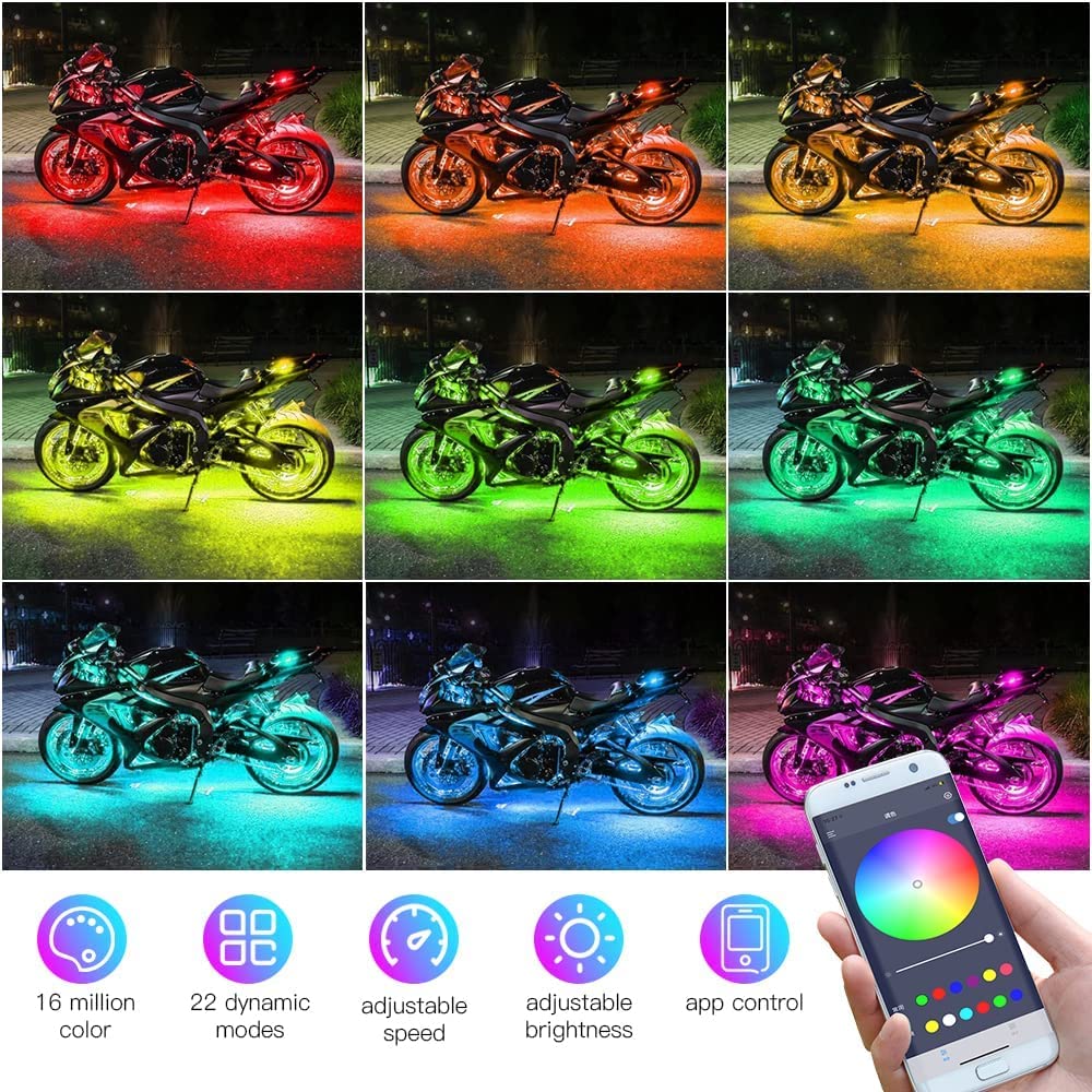 Kairiyard multicolor LED underglow lights show dynamic patterns
