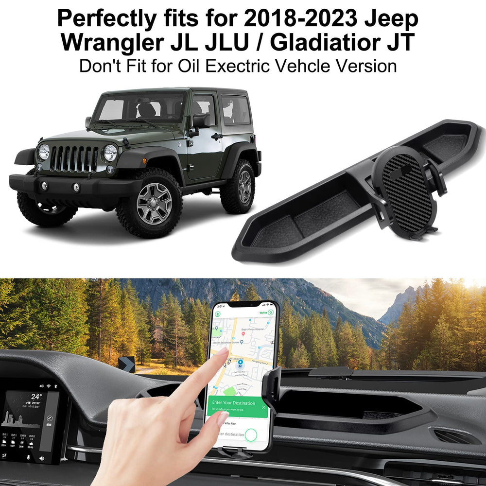Kaishengyuan dash tray phone holder assembly keeps device secure in Jeep interiors.