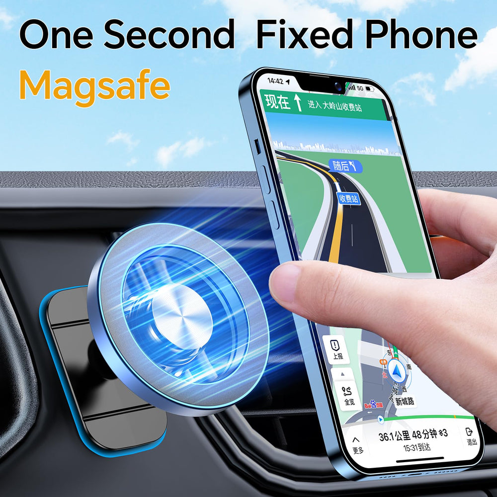 Kaistyle Magsafe car mount shows 360 degree rotation