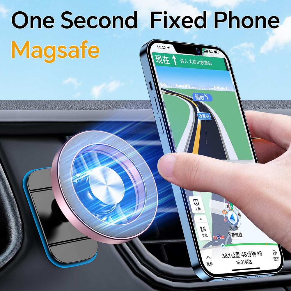 Kaistyle MagSafe car mount with VHB adhesive for dash attachment.