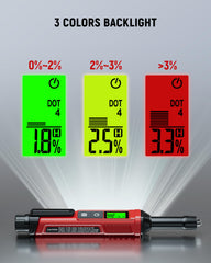 Kaiweets brake tester shows three-color backlight for quick readability.