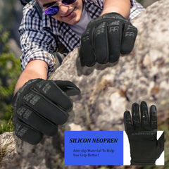KAIWENDE dirt bike gloves offer touchscreen capability on thumb and index finger.