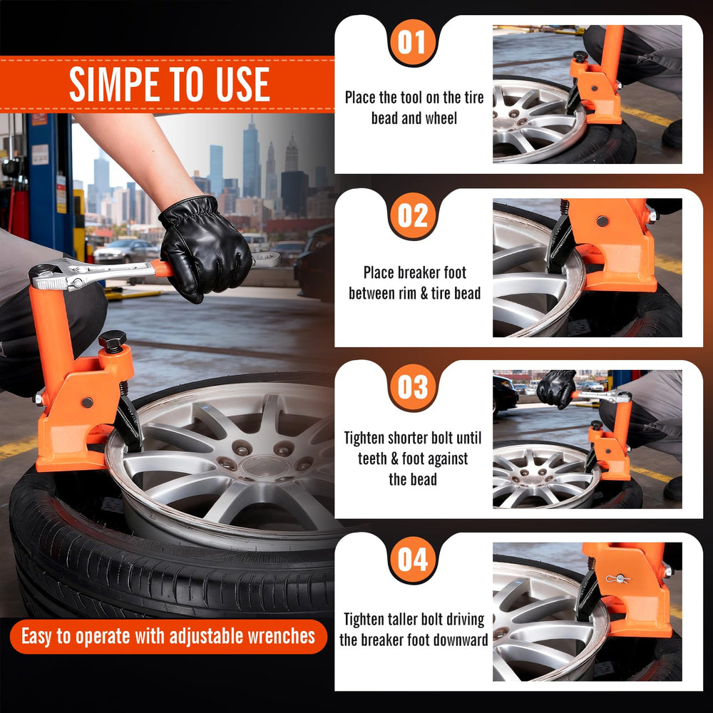 KAKO tool with rubber pads protects aluminum and chrome hubs