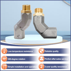 Kalageen easy-fit connection enables smooth rotation with reduced hose strain.