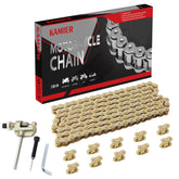 Kamier 35 drive chain 140 links in gold for reliable power transfer on mini bikes.