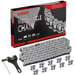 KAMIER 428 chain with 132 links ready for durable motorcycle drive.